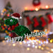 Christmas Tree Decoration Tinsel Dinosaur X 1 15cm x 15cm Green Dinosaur 15cm