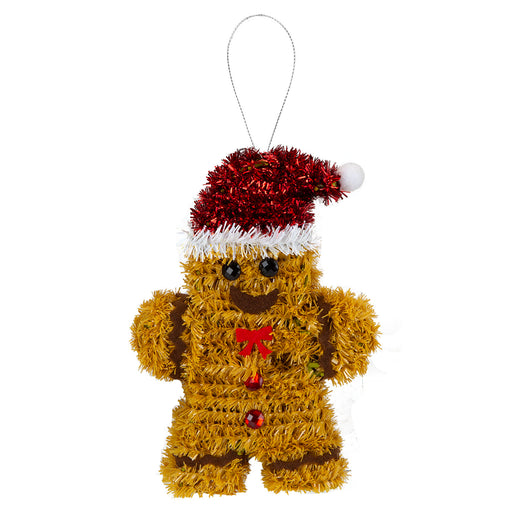 Christmas Decoration Tinsel Gingerbread Man X 1 11cm x 16cm Gingerbread Man