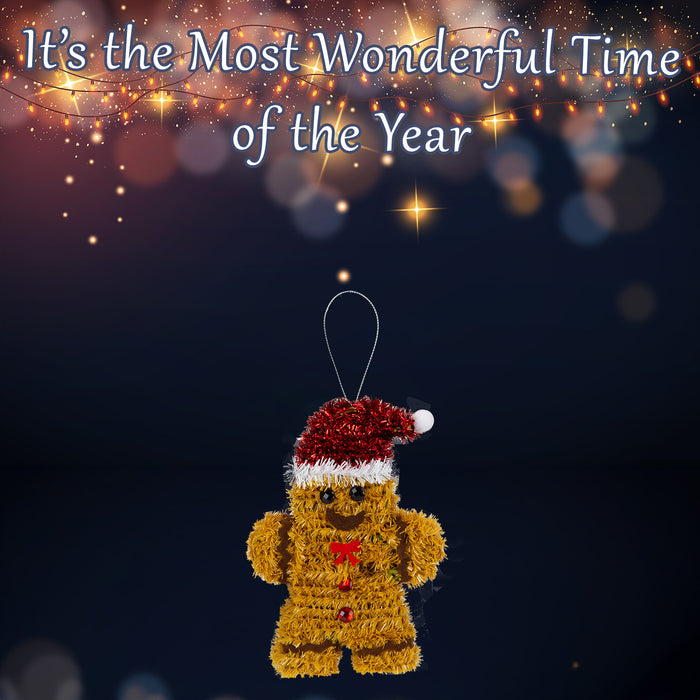 Christmas Decoration Tinsel Gingerbread Man X 1 11cm x 16cm Gingerbread Man