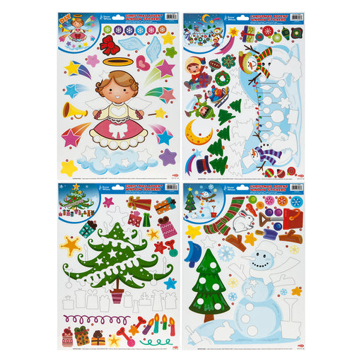 Christmas Stickers 4 Xmas Themed Designs 4 Varied Designs X 1 42cm x 29.8cm