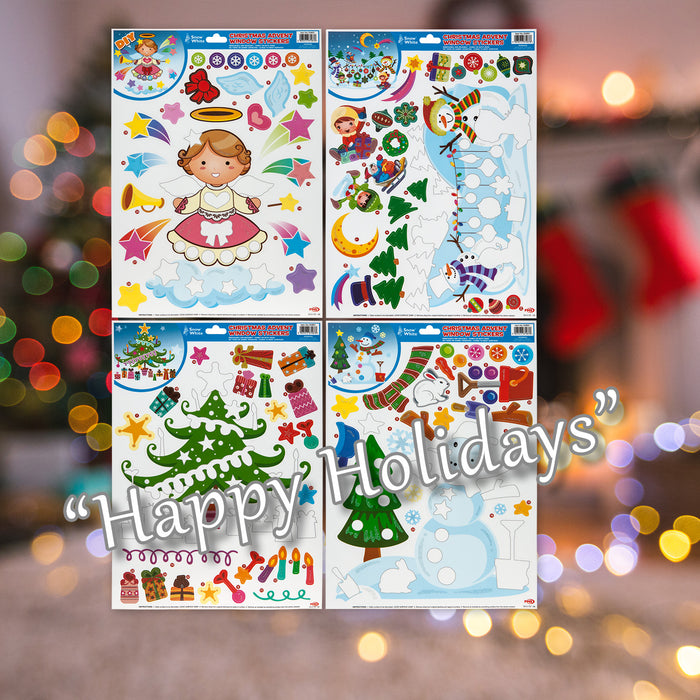 Christmas Stickers 4 Xmas Themed Designs 4 Varied Designs X 1 42cm x 29.8cm