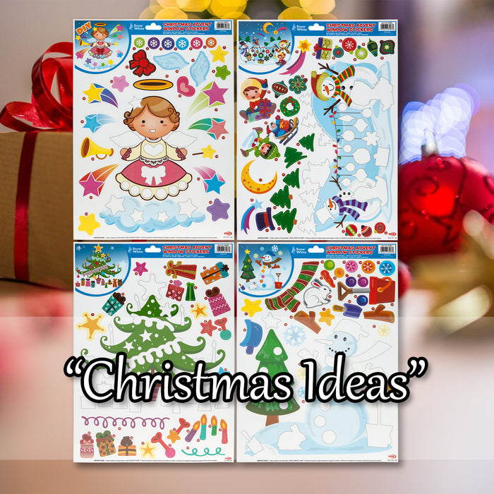 Christmas Stickers 4 Xmas Themed Designs 4 Varied Designs X 1 42cm x 29.8cm