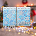 Christmas Stickers Glitter Snowflake 2 Varied Designs X 1 42cm x 30cm Blue