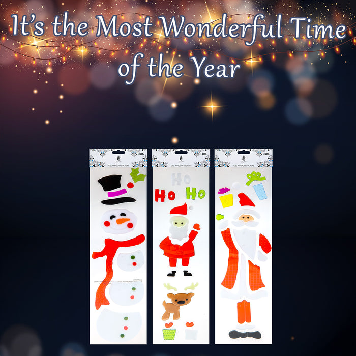 Christmas Stickers 3 Varied Designs X 1 15cm x 55cm Christmas Themed