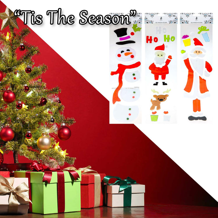 Christmas Stickers 3 Varied Designs X 1 15cm x 55cm Christmas Themed