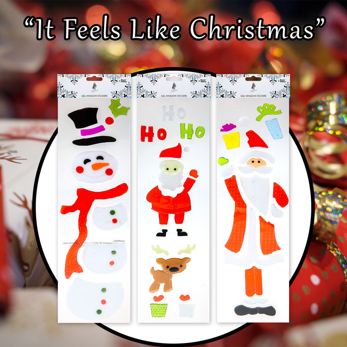 Christmas Stickers 3 Varied Designs X 1 15cm x 55cm Christmas Themed