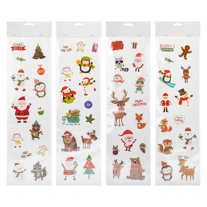 Christmas Stickers 4 Varied Designs X 1 15cm x 55cm Christmas Themed