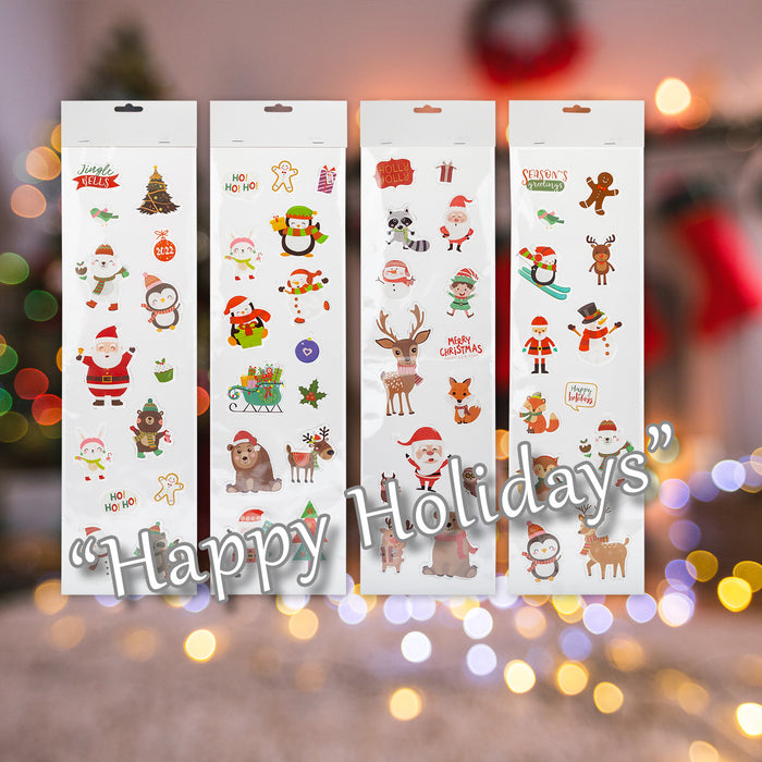 Christmas Stickers 4 Varied Designs X 1 15cm x 55cm Christmas Themed