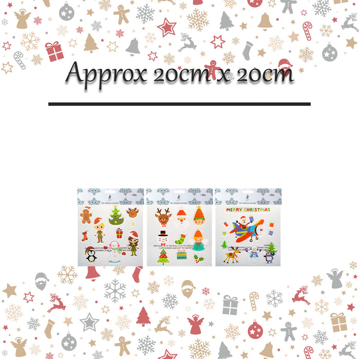 Christmas Stickers 3 Varied Designs X 1 20cm x 20cm Christmas Themed