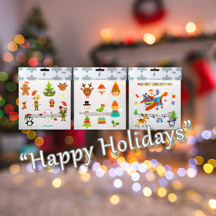 Christmas Stickers 3 Varied Designs X 1 20cm x 20cm Christmas Themed