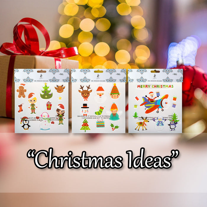 Christmas Stickers 3 Varied Designs X 1 20cm x 20cm Christmas Themed