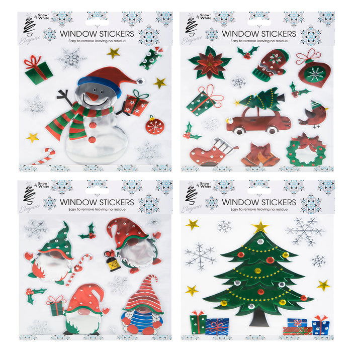 Christmas Stickers 4 Varied Designs X 1 21cm x 21cm Christmas Themed