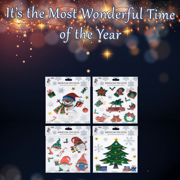 Christmas Stickers 4 Varied Designs X 1 21cm x 21cm Christmas Themed