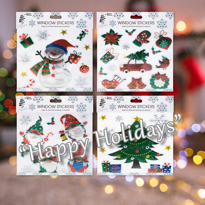 Christmas Stickers 4 Varied Designs X 1 21cm x 21cm Christmas Themed