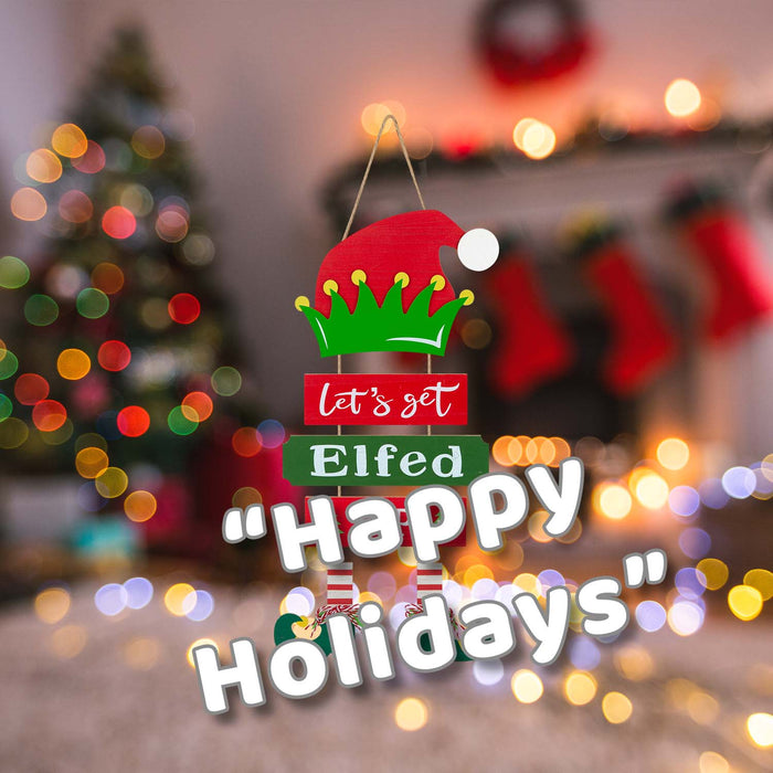 Christmas Sign Elfed Up Decoration Gift 45cm x 21cm Multicolour X 1