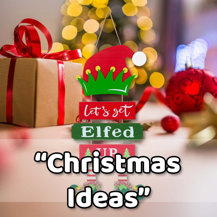 Christmas Sign Elfed Up Decoration Gift 45cm x 21cm Multicolour X 1