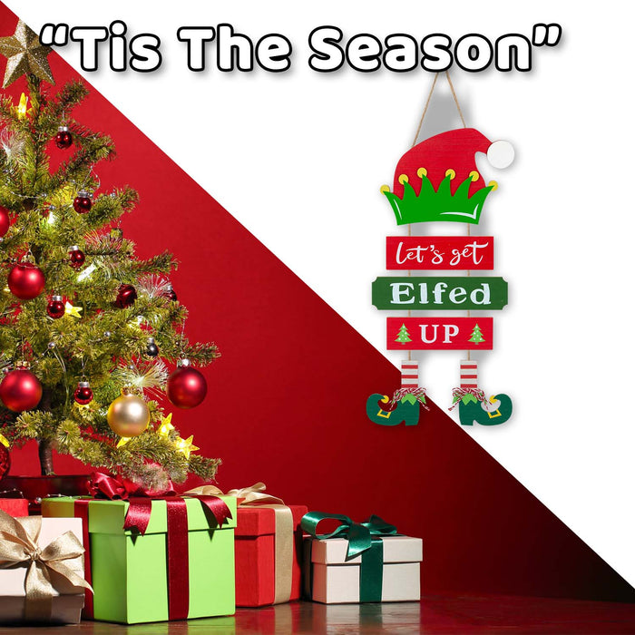Christmas Sign Elfed Up Decoration Gift 45cm x 21cm Multicolour X 1