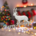 Christmas Decoration Glitter Reindeer X 1 17cm White