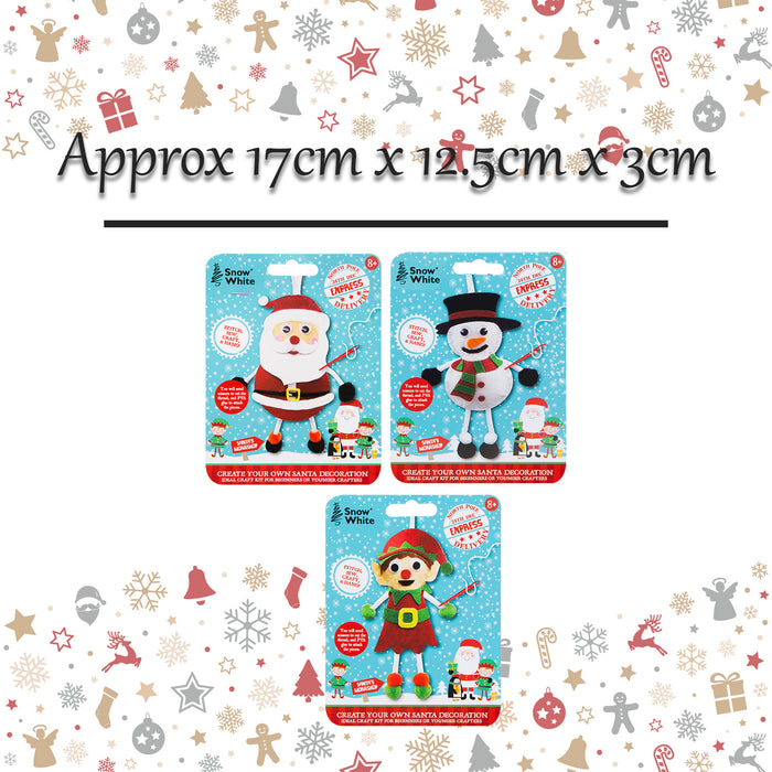 Christmas Craft Set 3 Xmas Themed Designs X 1 17cm x 12.5cm x 3cm