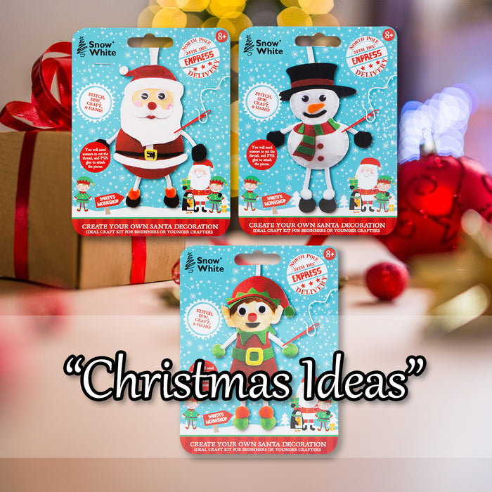 Christmas Craft Set 3 Xmas Themed Designs X 1 17cm x 12.5cm x 3cm