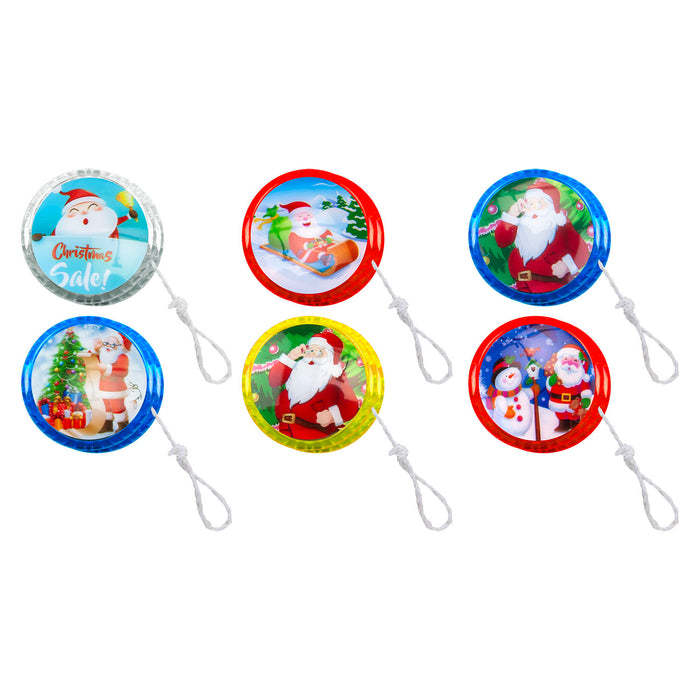 Christmas Light up Yo Yo's 8 Xmas Themed Designs 8 Varied Designs X 1 5.5cm