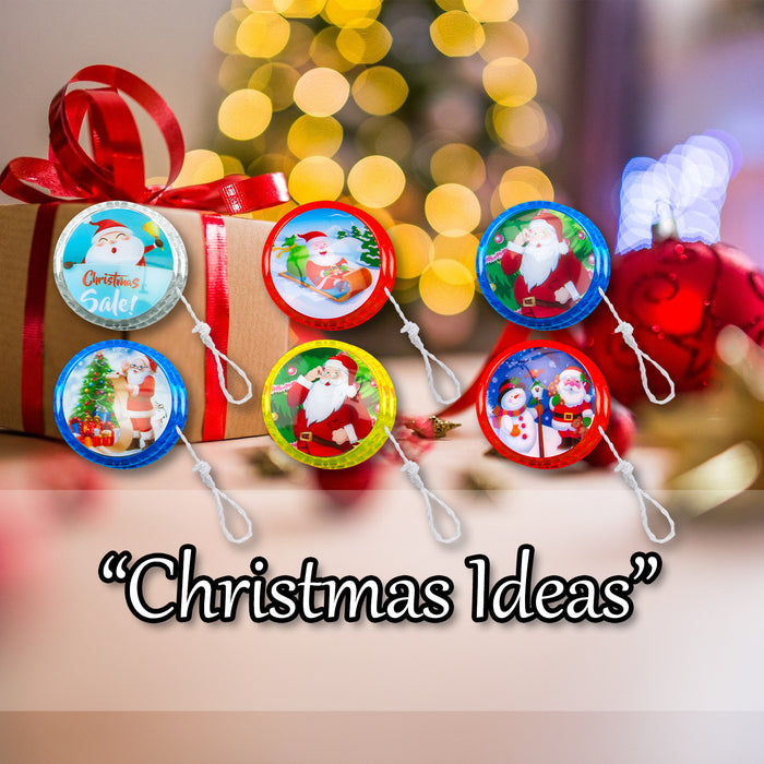 Christmas Light up Yo Yo's 8 Xmas Themed Designs 8 Varied Designs X 1 5.5cm