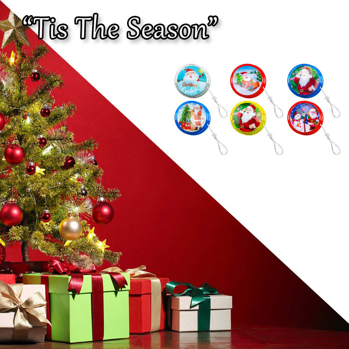 Christmas Light up Yo Yo's 8 Xmas Themed Designs 8 Varied Designs X 1 5. 5cm