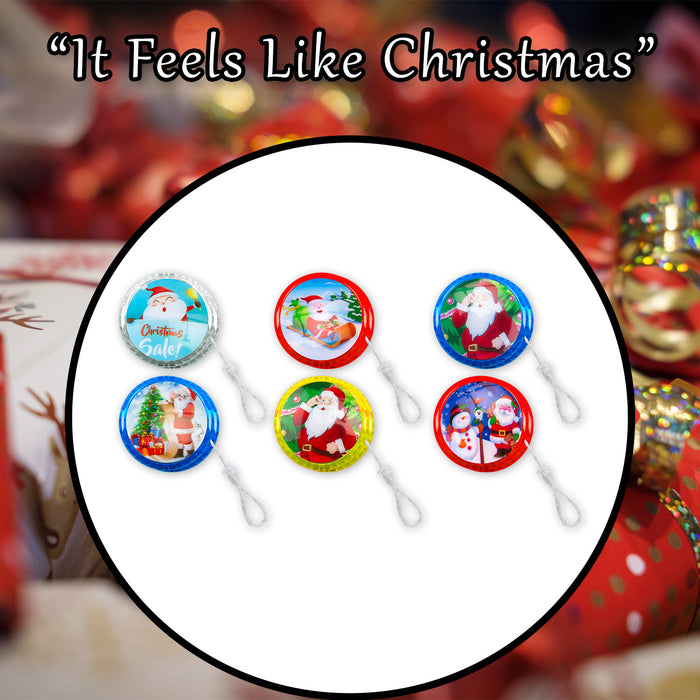 Christmas Light up Yo Yo's 8 Xmas Themed Designs 8 Varied Designs X 1 5. 5cm