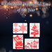 Christmas Stencils Xmas Crafts 2 Varied Designs X 1 36cm x 23.1cm x 0.1cm Red