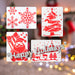 Christmas Stencils Xmas Crafts 2 Varied Designs X 1 36cm x 23.1cm x 0.1cm Red