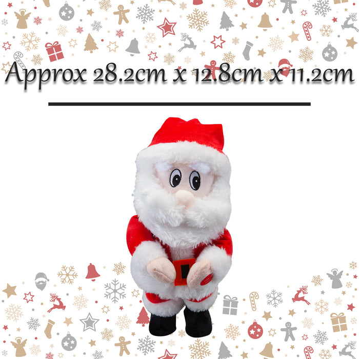 Dancing Singing Santa Christmas Decoration X 1 28.2cm x 12.8cm x 11.2cm Red