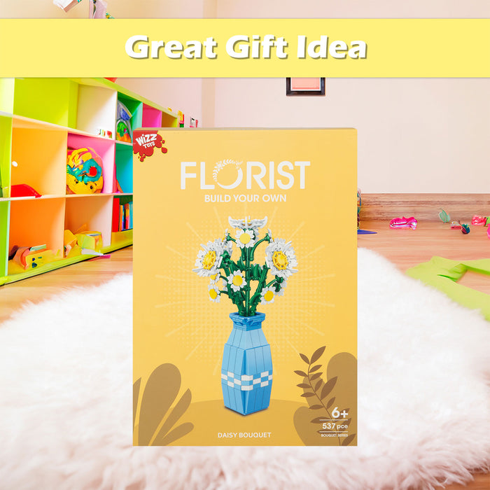 Daises Building Block Flower Bouquet Set 26cm x 20cm Multicolour X 1