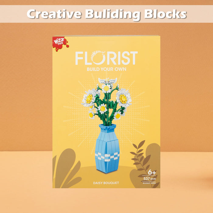 Daises Building Block Flower Bouquet Set 26cm x 20cm Multicolour X 1