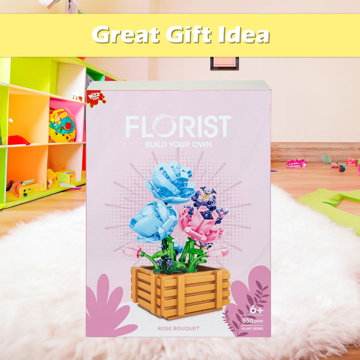 Rose Building Block Flower Bouquet Set 26cm x 20cm Multicolour X 1