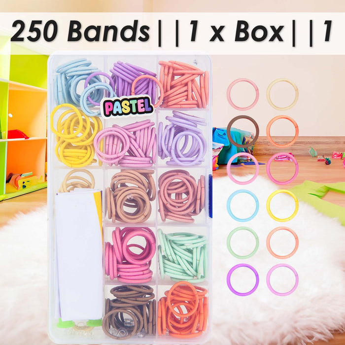 Loom Bands Pastel 250 Piece Set In Clear Box Multi - 17cm x 10cm