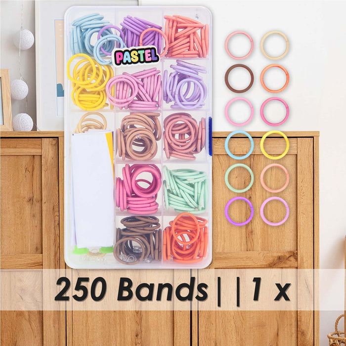 Loom Bands Pastel 250 Piece Set In Clear Box Multi - 17cm x 10cm
