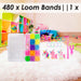 Loom Bands 480 Piece Set In 20cm Clear Box Multi - 17cm x 10cm