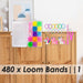 Loom Bands 480 Piece Set In 20cm Clear Box Multi - 17cm x 10cm