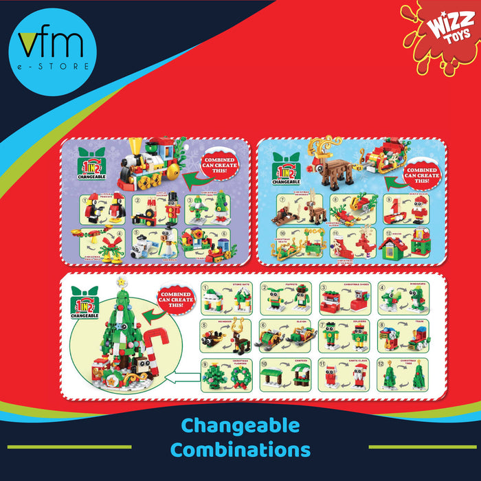 Building Blocks Advent Calendar - 24 Changeable Figures - 5cm - Christmas Toy