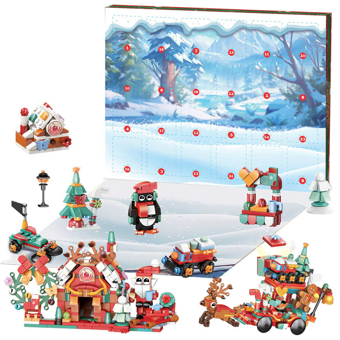 Mini Brick Advent Calendar - 24 Festive Figures - Christmas Toy