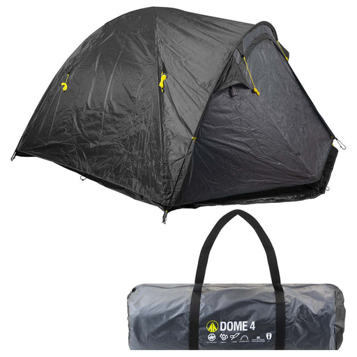 Dome Tent 4 Person Double Skin Taped seams, Built in groundsheet  Slate Grey