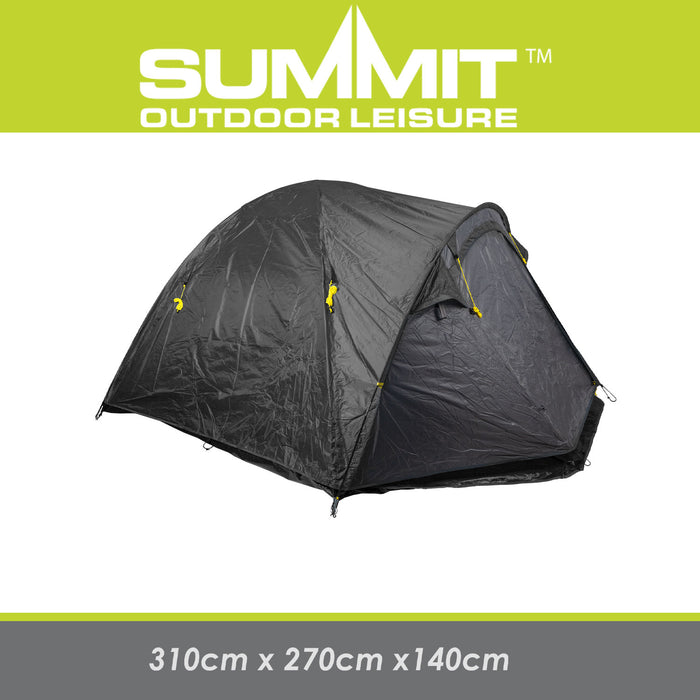 Dome Tent 4 Person Double Skin Taped seams, Built in groundsheet  Slate Grey