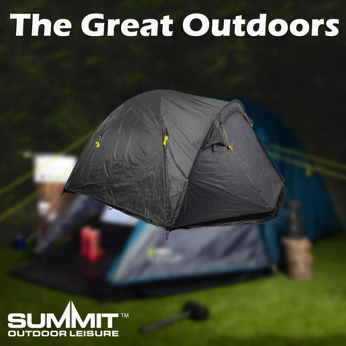 Dome Tent 4 Person Double Skin Taped seams, Built in groundsheet  Slate Grey