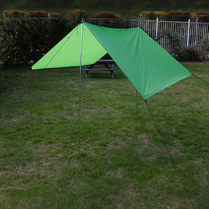 Tarp Canopy 3X4M - 2 X Steel Poles Carry Bag Stand-Alone Shelter 3X4m Green Tent