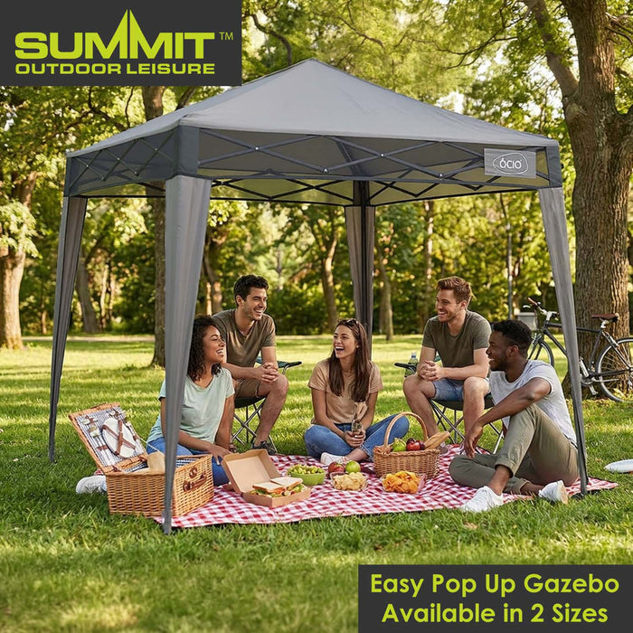 Pop Up Gazebo | 1.8m x 1.8m | Compact | 1 Person Setup | Grey