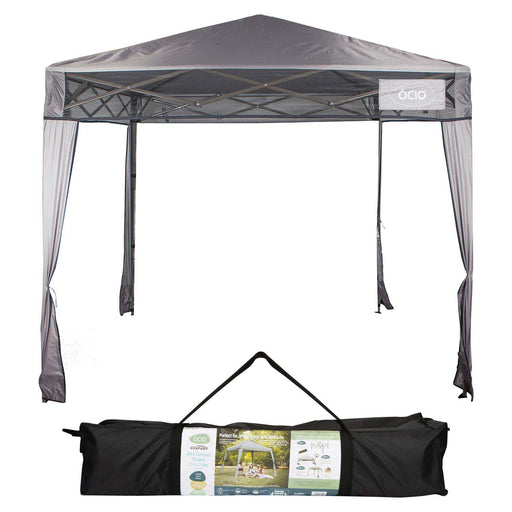 Pop Up Gazebo | 2.4m x 2.4m | Compact | 1 Person Setup | Grey