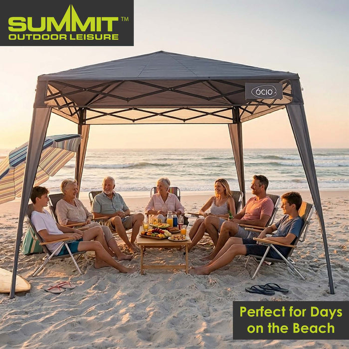 Pop Up Gazebo | 2.4m x 2.4m | Compact | 1 Person Setup | Grey