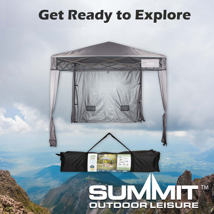 Compact Gazebo One Person Push Up Opening & Self Locking 2. 4m x 2. 4m Grey X 1