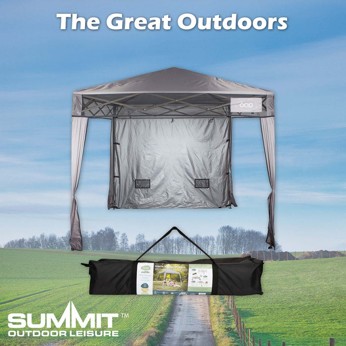 Compact Gazebo One Person Push Up Opening & Self Locking 2. 4m x 2. 4m Grey X 1