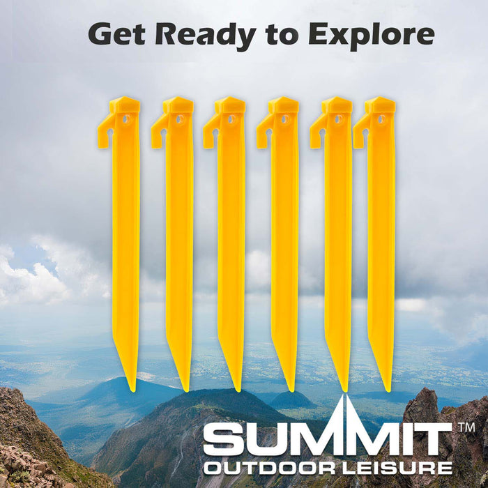 Utility Tent Pegs Strong Secure To Ground 4. 5cm x 21. 5cm Yellow X 1